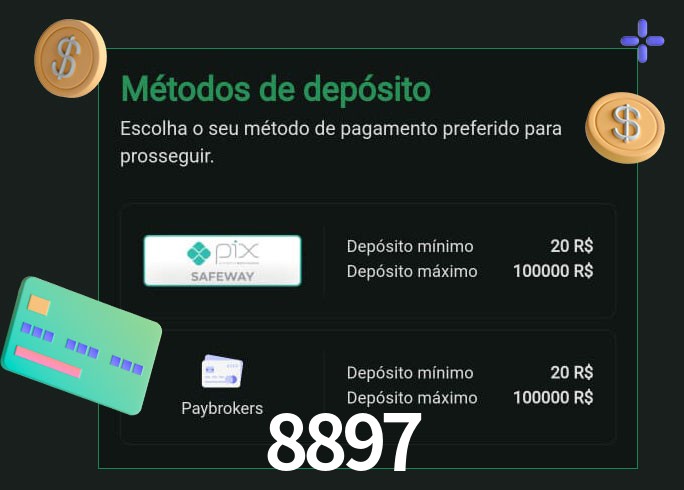 O cassino 8897bet oferece uma grande variedade de métodos de pagamento